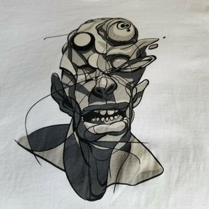 Really cool art shirt. No tag, unknown brand